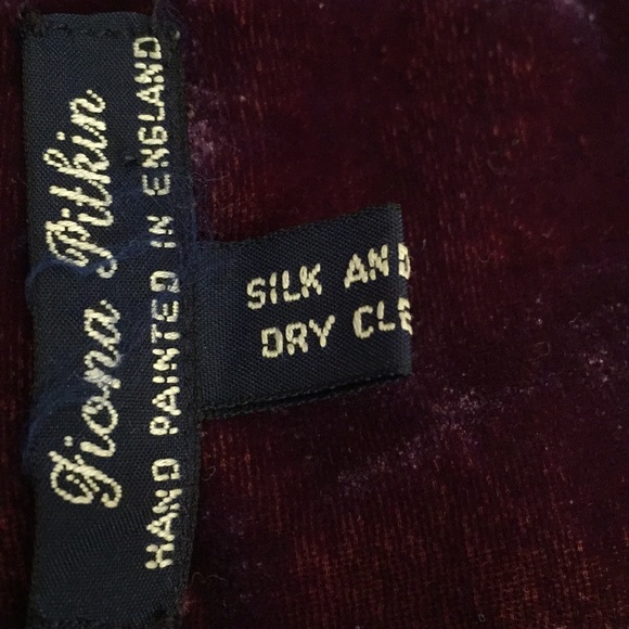 Fiona Pitkin Hand Painted Velvet & Silk Scarf 75” - Picture 4 of 7